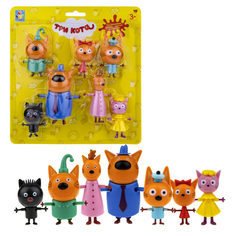 Игровой набор 1TOY Три кота Коржик, Карамелька, Компот, Мама, Папа, Сажик, Лапочка
