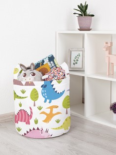 Корзина для игрушек JoyArty Цветные динозавры 35x35 см