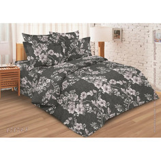 Пододеяльник евро 200х220 см бязь ГОСТ Цветущая лиана серый Ивановотекстиль