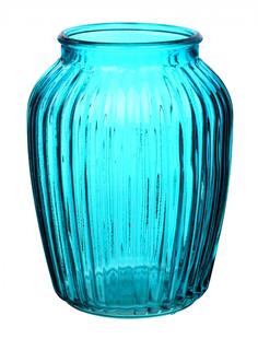 Ваза для цветов NinaGlass Луана, Бирюза, высота 19,5 см NiNaGlass