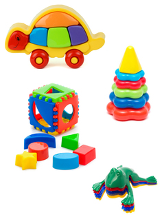 Развивающие игрушки Karolina Toys Лог.Черепашка+Кубик лог. Мал+Пирамида мал+Команда КВА