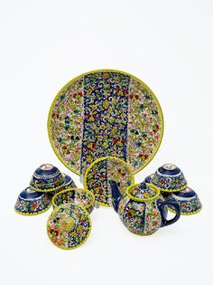 Чайный сервиз (10 предметов) керамический с ручной росписью НЧ1РК1433 БЕК и РР