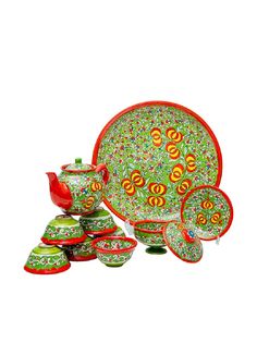 Чайный сервиз (10 предметов) керамический с ручной росписью НЧ1РК1431 БЕК и РР