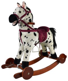 Качалка-лошадка "Pituso", белый с черными пятнами