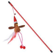 Игрушка для кошек Грызлик Ам Птица Санта дразнилка 45 см