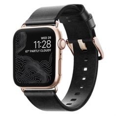 Ремешок Nomad Modern Slim для Apple Watch 38/40 мм Black with gold hardware