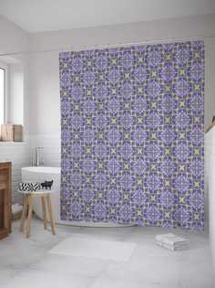 Штора для ванной JoyArty "Итальянская мозаика" из сатена, 180х200 см с крючками