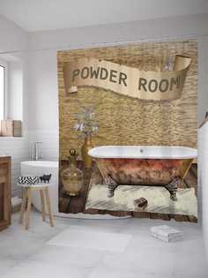 Штора для ванной JoyArty "Комната красоты" из сатена, 180х200 см с крючками