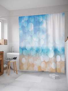 Штора для ванной JoyArty "Ослепительный блики" из сатена, 180х200 см с крючками