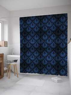 Штора для ванной JoyArty "Драгоценные чешуйки" из сатена, 180х200 см с крючками