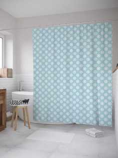 Штора для ванной JoyArty "Строгие круги" из сатена, 180х200 см с крючками