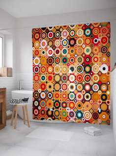 Штора для ванной JoyArty "Зрительный обман" из сатена, 180х200 см с крючками