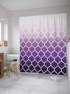 Штора для ванной JoyArty "Королевский градиент" из сатена, 180х200 см с крючками