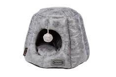 Домик для кошек Scruffs "Knightsbridge Cat Igloo", экокожа, серый, 51x47x28см