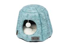 Домик для кошек Scruffs "Knightsbridge Cat Igloo", экокожа, голубой, 51x47x28см