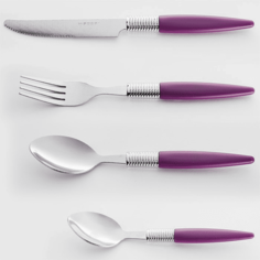 Набор столовых приборов WEBBER BE-011P24/17 24 пр. Жемчуг темно-фиолетовый