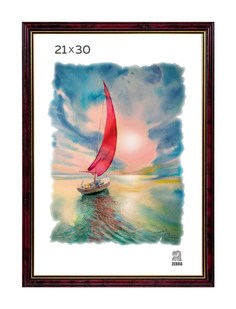 Фоторамка Zebra пластиковая бордового цвета 102 Зебра