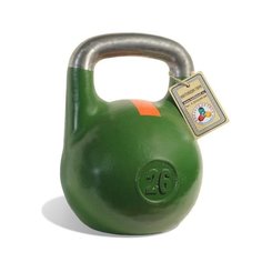 Гиря чемпионская Titan 26 кг (зеленая с оранжевой полосой)