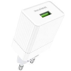 Сетевое зарядное устройство Borofone BA47A Mighty, 1xUSB, 3 A, white