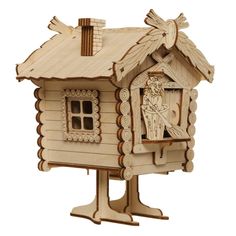 Деревянный конструктор TADIWOOD Копилка Избушка механическая