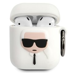 Чехол Karl Lagerfeld Silicone Case (KLACCSILKHWH) для AirPods White