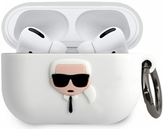 Чехол Karl Lagerfeld Silicone Case (KLACAPSILGLWH) для AirPods Pro White