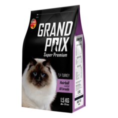 Сухой корм для кошек GRAND PRIX Hairball Control, индейка, 1,5 кг