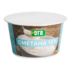 Сметана Эго 15% бзмж 180 г