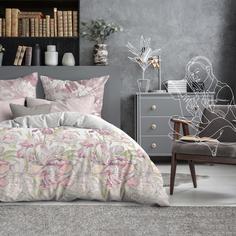 Постельное Белье из перкали "Царство пионов" "Mia Cara" (50х70) 2-спал. с европростыней Тейковский ХБК