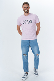 Футболка мужская 22019327 ONLY & SONS розовая 44 RU