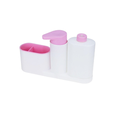Органайзер для ванной Blonder Home с дозатором розовый, 27,5х6,5х17,5 см, BH-TMB3-02