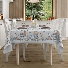 Скатерть рогожка 145х145 "Mia Cara" рис 30392-1 Зайчики Тейковский ХБК