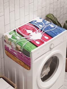 Органайзер "Люстра на красочной доске" на стиральную машину, 45x120 см Ambesonne