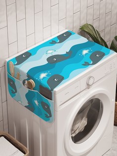 Органайзер "Устремленные киты" на стиральную машину, 45x120 см Ambesonne