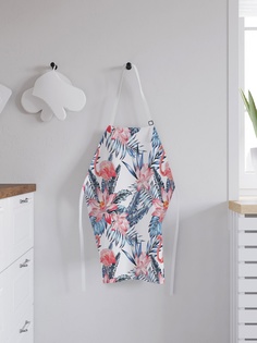 Фартук кухонный регулируемый "Фламинго в цветах", универсальный размер Joy Arty