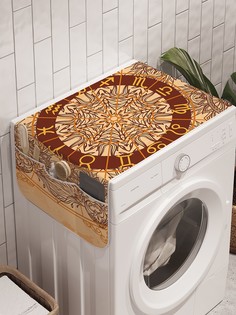 Органайзер "Зодиак в цветах" на стиральную машину, 45x120 см Ambesonne