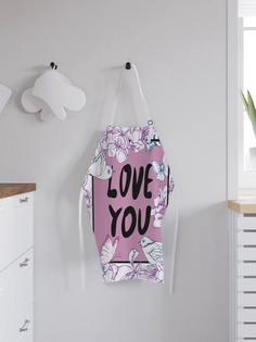 Фартук кухонный регулируемый "Влюбленные птицы среди растений", универсальный размер Joy Arty