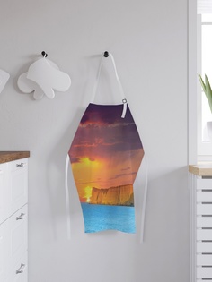 Фартук кухонный регулируемый "Солнце прячется за морские горы", универсальный размер Joy Arty