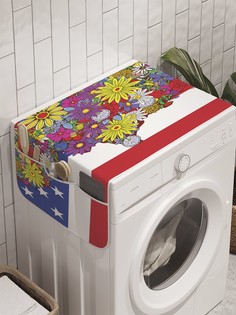 Органайзер "Цветочная америка" на стиральную машину, 45x120 см Ambesonne