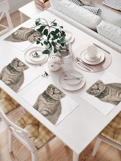 Комплект салфеток для сервировки стола «Котик с ошейником» (32х46 см, 4 шт.) Joy Arty
