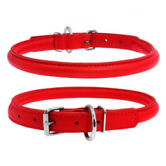 Ошейник для собак Collar GLAMOUR повседневный, кожа, красный, обхват шеи 17-20 см