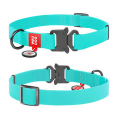 Ошейник для собак Collar Waudog Waterproof с QR-паспортом пряжка-фастекс Мятный 23-35 см
