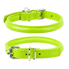 Ошейник для собак Collar GLAMOUR повседневный, кожа, зеленый, обхват шеи 20-25 см