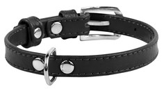Ошейник для собак Collar WAUDOG GLAMOUR повседневный, кожа, черный, обхват шеи 27-36 см