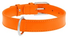 Ошейник для собак Collar WAUDOG GLAMOUR повседневный, кожа, оранжевый, обхват шеи 38-49 см