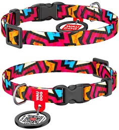 Ошейник для собак Collar Waudog Nylon с рисунком Граффити 20-30 см
