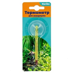 Термометр для аквариума Naribo стеклянный тонкий на присоске 8 см