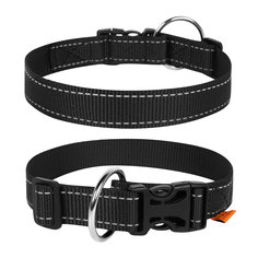 Ошейник для собак Collar DOG EXTREMЕ повседневный, нейлон, черный, обхват шеи 25-40 см
