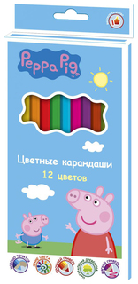 Карандаши цветные Росмэн Свинка Пеппа 12 цветов