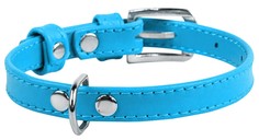 Ошейник для собак Collar WAUDOG GLAMOUR повседневный, кожа, голубой, обхват шеи 18-21 см